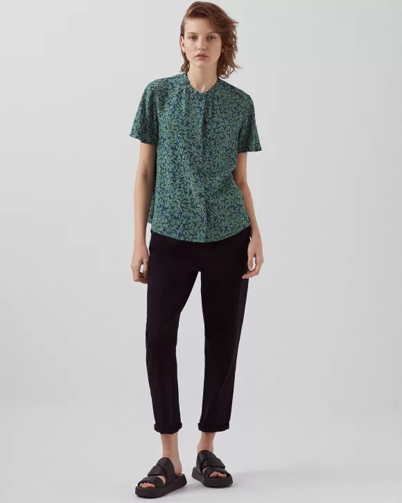 Comptoir des Cotonniers Blouse Fluide Manches Courtes Petal Majolica>Femelles Tops / Blouses / Chemises