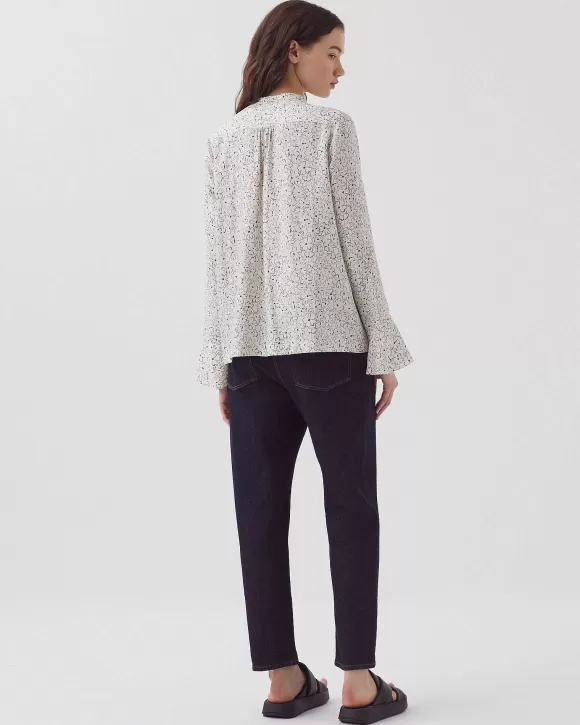 Comptoir des Cotonniers Blouse Fluide Manches Longues Daisy Blue>Femelles Tops / Blouses / Chemises