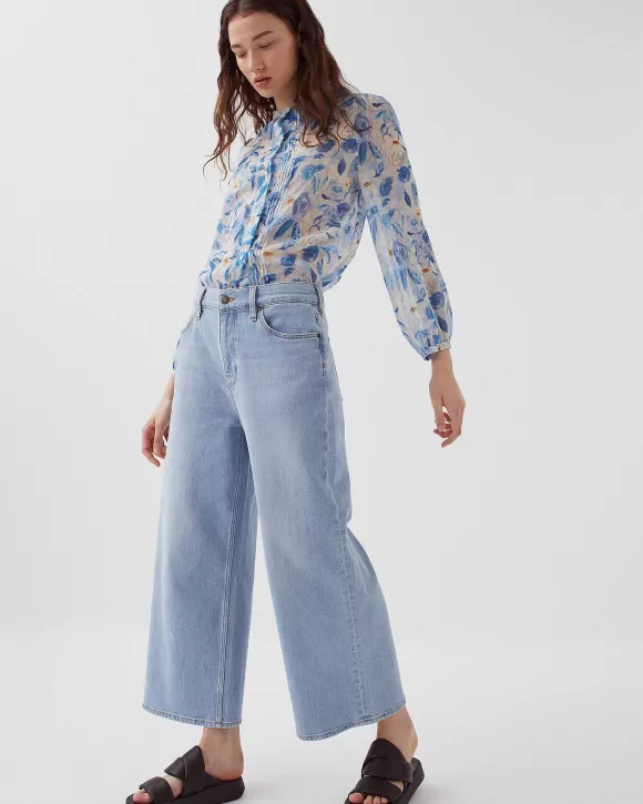 Comptoir des Cotonniers Blouse Fluide Manches Longues Window Blue>Femelles Tops / Blouses / Chemises