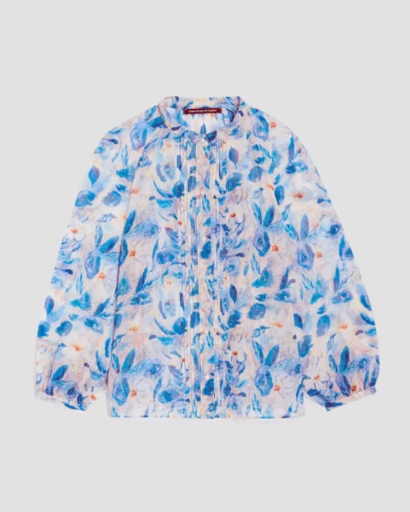 Comptoir des Cotonniers Blouse Fluide Manches Longues Window Blue>Femelles Tops / Blouses / Chemises