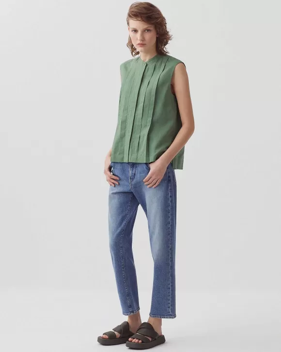 Comptoir des Cotonniers Blouse Sans Manches Dark Ivy>Femelles Tops / Blouses / Chemises