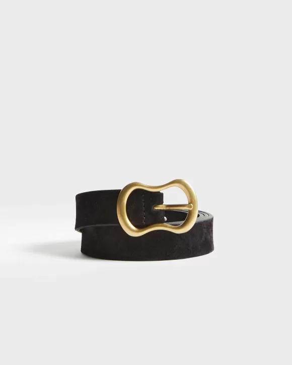 Comptoir des Cotonniers Ceinture Fine En Cuir Su D Black>Femelles Accessoires