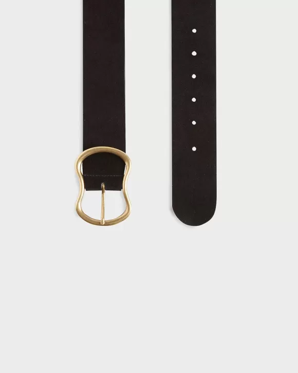 Comptoir des Cotonniers Ceinture Large En Cuir Su D Black>Femelles Accessoires