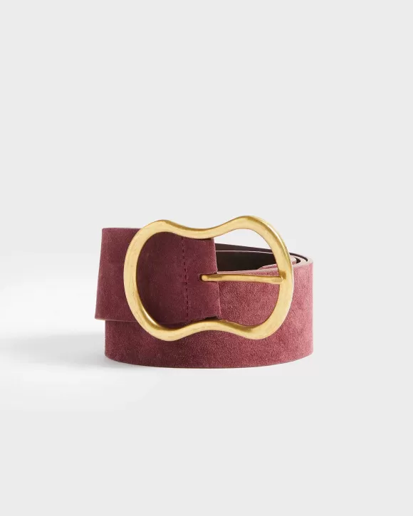 Comptoir des Cotonniers Ceinture Large En Cuir Su D Wine>Femelles Accessoires