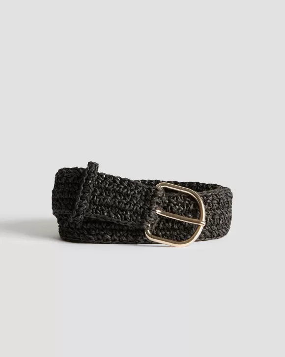 Comptoir des Cotonniers Ceinture Large Tress E En Raphia Black>Femelles Accessoires