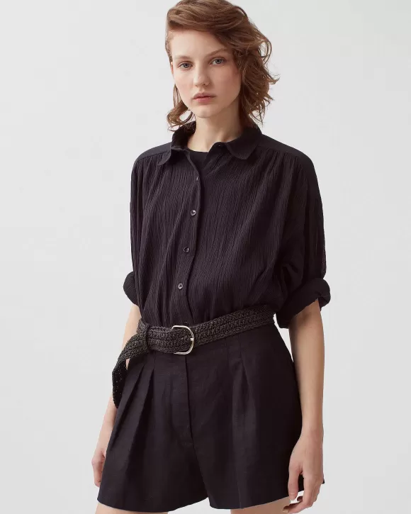 Comptoir des Cotonniers Chemise En Coton Froiss Black Beauty>Femelles Tops / Blouses / Chemises