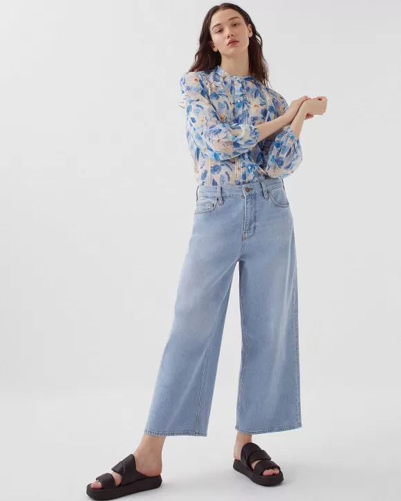 Comptoir des Cotonniers Emy - Jean Cropped Wide Leg Light Wash>Femelles Jeans