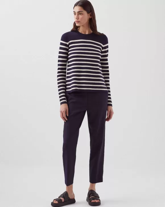 Comptoir des Cotonniers Maddy - Pull Marin En Laine M Rinos Navy Stripes>Femelles Maille