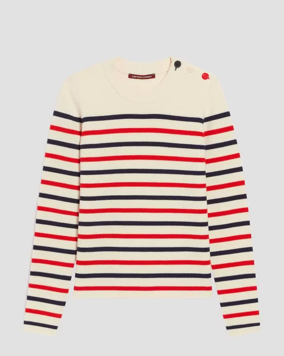 Comptoir des Cotonniers Maddy - Pull Marin En Laine M Rinos St Tricolore>Femelles Maille