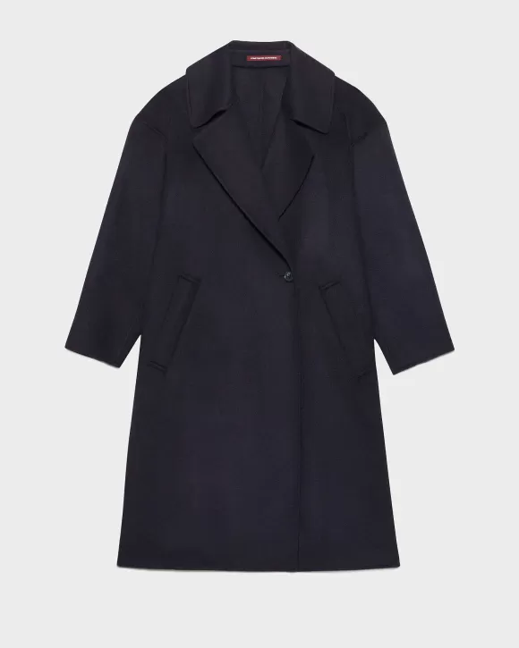 Comptoir des Cotonniers Manteau Double Face Laine Et Cachemire Navy>Femelles Vestes / Manteaux