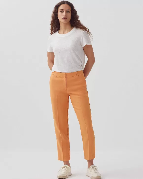 Comptoir des Cotonniers Marguerite - Pantalon Cigarette En Lin Apricot Tan>Femelles Pantalons