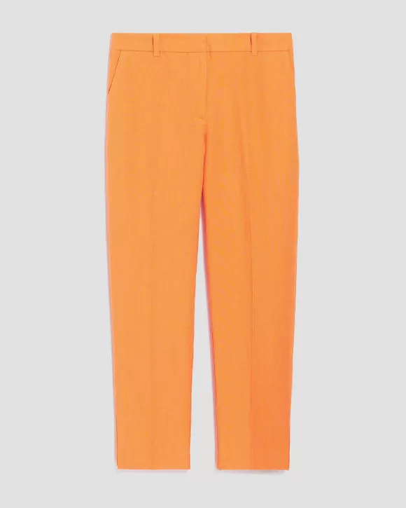 Comptoir des Cotonniers Marguerite - Pantalon Cigarette En Lin Apricot Tan>Femelles Pantalons