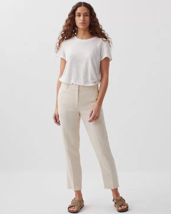 Comptoir des Cotonniers Marguerite - Pantalon Cigarette En Lin White Swan>Femelles Pantalons