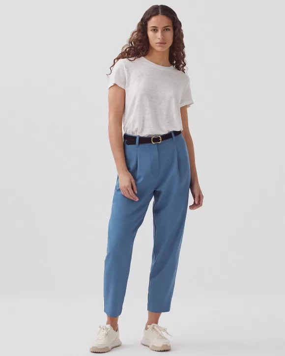 Comptoir des Cotonniers Peggy - Pantalon Carrot Laine Blue Horizon>Femelles Pantalons