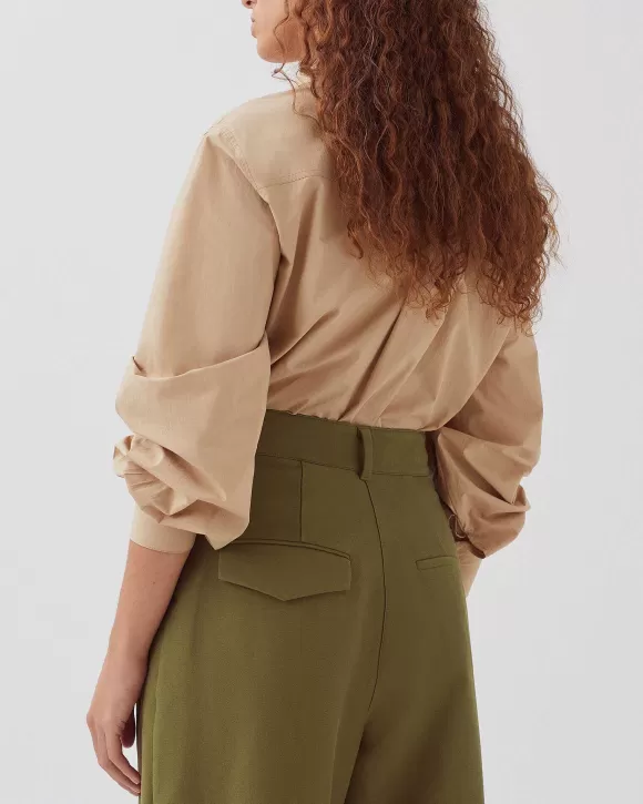 Comptoir des Cotonniers Peggy - Pantalon Carrot Military Olive>Femelles Pantalons