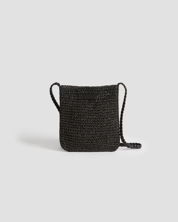 Comptoir des Cotonniers Petit Sac Bandouli Re En Raphia Black>Femelles Accessoires