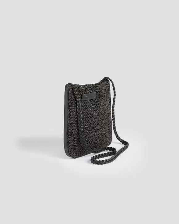 Comptoir des Cotonniers Petit Sac Bandouli Re En Raphia Black>Femelles Accessoires