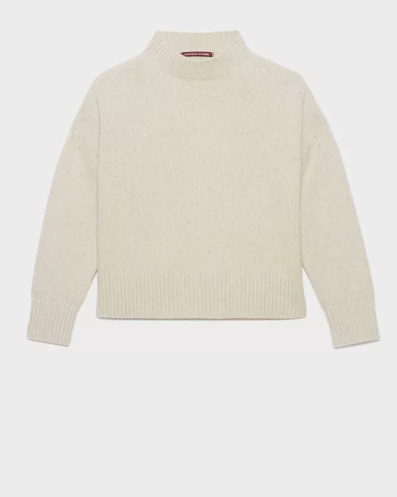 Comptoir des Cotonniers Pull Col Montant En Laine M Rinos White Knit>Femelles Maille