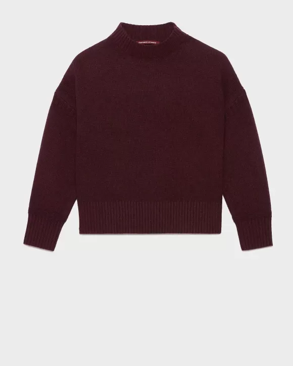 Comptoir des Cotonniers Pull Col Montant En Laine M Rinos Wine Knit>Femelles Maille