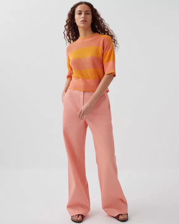 Comptoir des Cotonniers Pull Cropped Manches Courtes En Lin Large Sheen>Femelles Maille