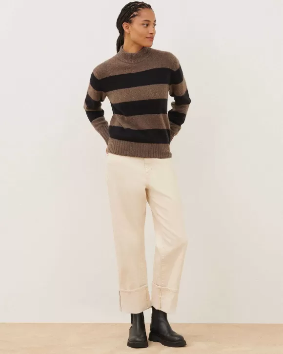 Comptoir des Cotonniers Pull En Cachemire Lt Brown Stripe>Femelles Maille