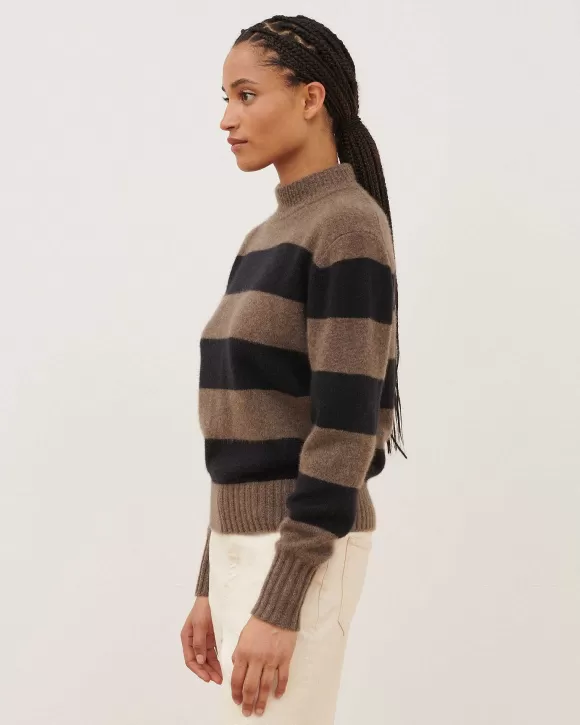 Comptoir des Cotonniers Pull En Cachemire Lt Brown Stripe>Femelles Maille