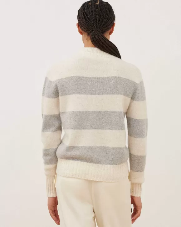 Comptoir des Cotonniers Pull En Cachemire Lt Grey Stripes>Femelles Maille