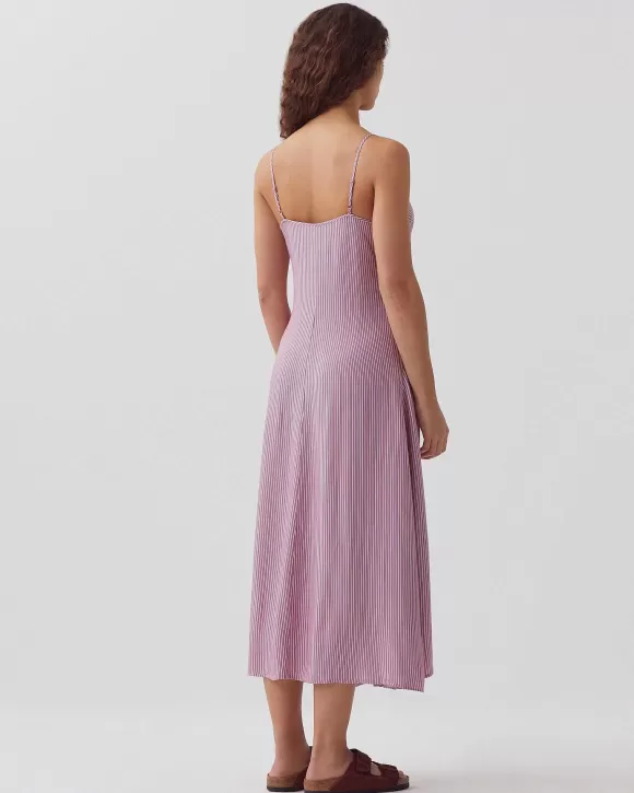 Comptoir des Cotonniers Robe Fines Bretelles Lilac Stripe>Femelles Robes / Combinaisons