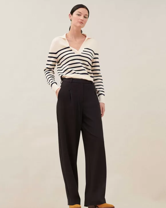 Comptoir des Cotonniers Yvonne - Pantalon Ample Black>Femelles Pantalons