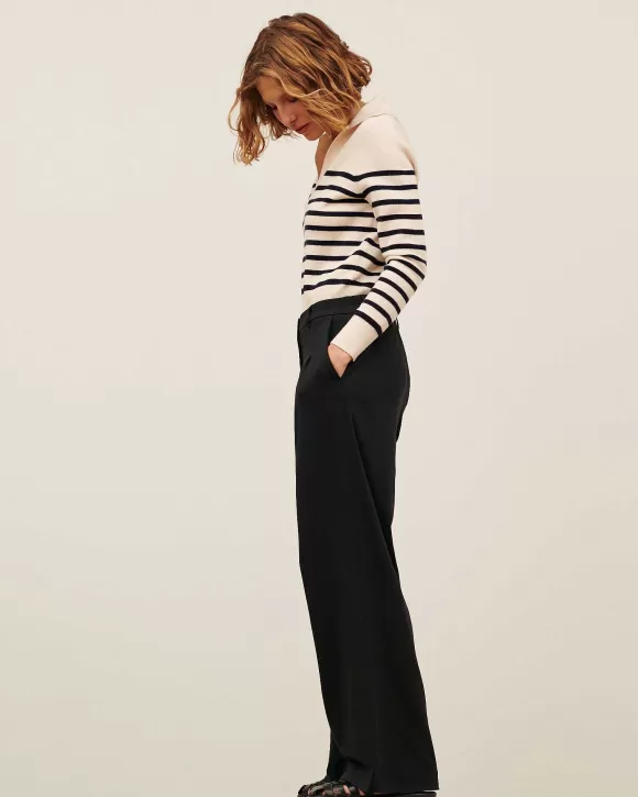 Comptoir des Cotonniers Yvonne - Pantalon Ample Black Beauty>Femelles Pantalons